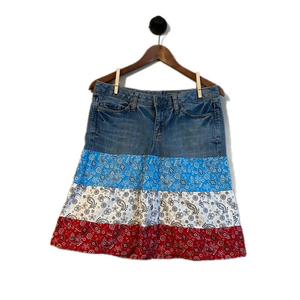 Handmade Upcycled Flag Colors Bandana Converse Skirt Size 6